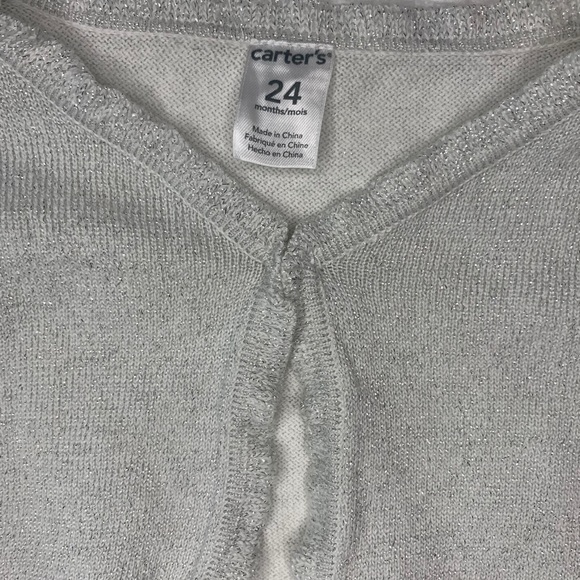 Brand New Carter’s Silver Cardigan - Size 24M - Cozy & Elegant - Picture 3 of 4